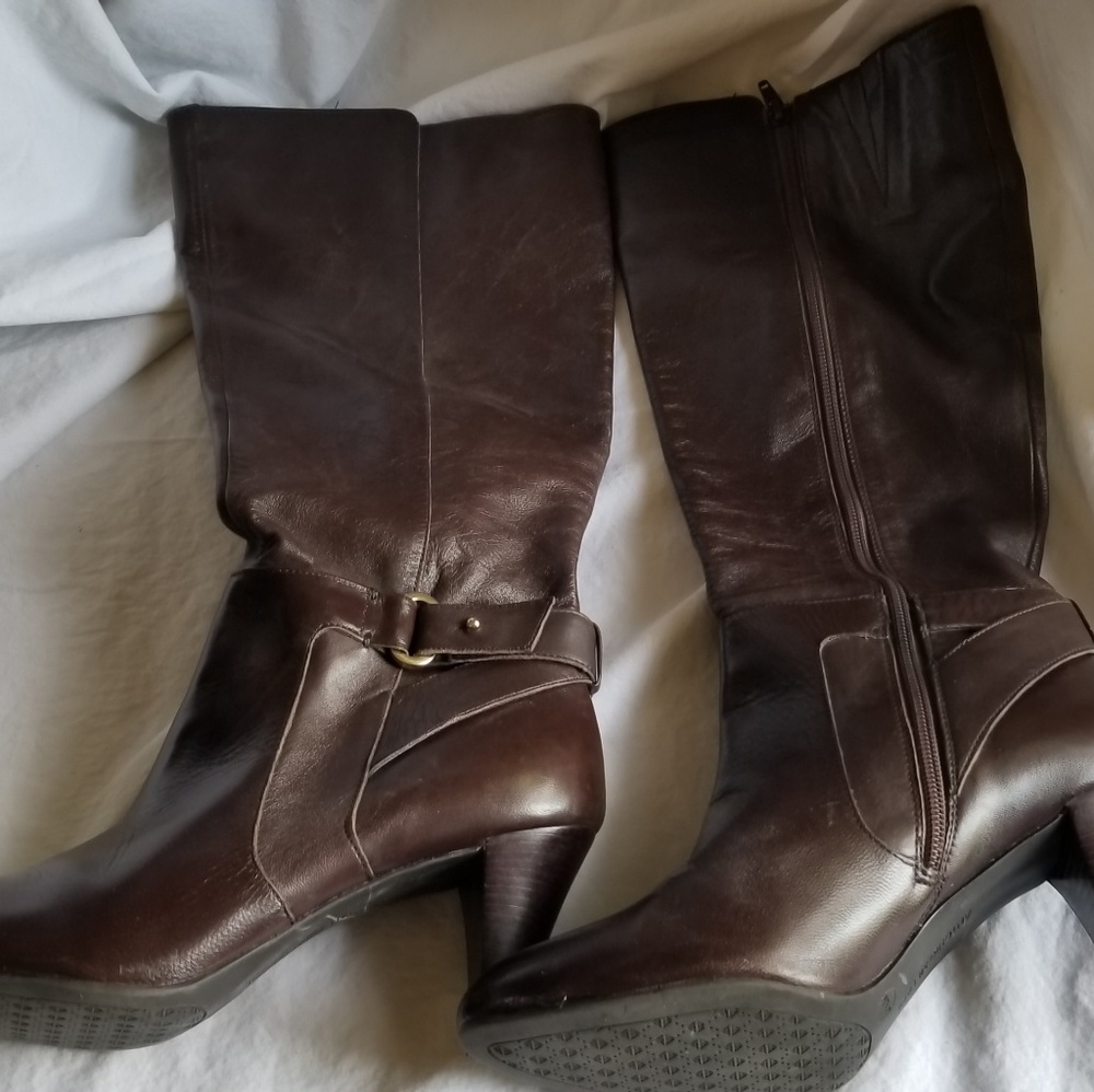 Antonio Malani Nicole brown leather heeled boots